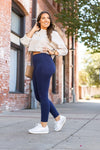 Navy Full Length Leggings with Pockets