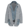 Denim Shirt Coat Faux Two Pieces