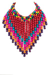 Mix Color Wooden Beads Statement Necklace