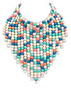 Mix Color Wooden Beads Statement Necklace