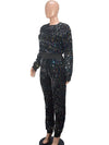 WOMEN FASHION SEQUIN TWO PIECE PANT SET