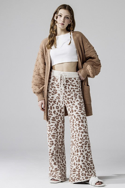 Cozy Warm Soft Leopard Fuzzy Lounge Pants