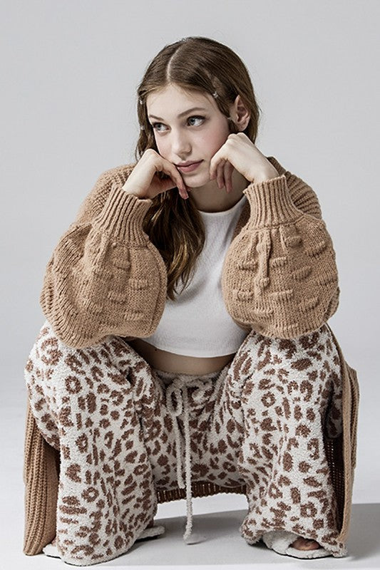 Cozy Warm Soft Leopard Fuzzy Lounge Pants