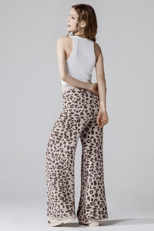 Plus Cozy Warm Soft Leopard Fuzzy Lounge Pants