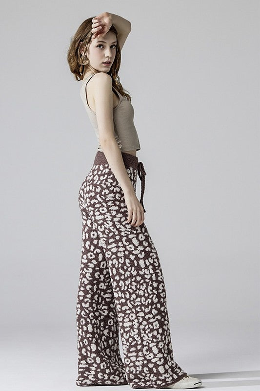 Plus Cozy Warm Soft Leopard Fuzzy Lounge Pants