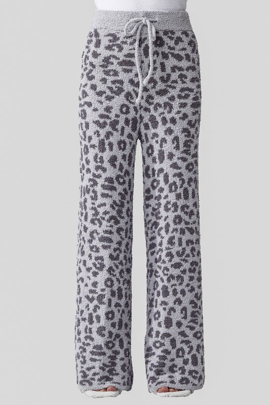 Plus Cozy Warm Soft Leopard Fuzzy Lounge Pants