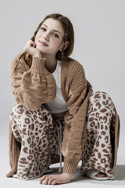Cozy Warm Soft Leopard Fuzzy Lounge Pants