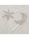 Shining Moon And Star Bobby Pin Set Of 2