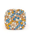 Mix Color Crystal Square Stretch Ring