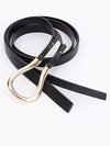 Polished Buckle Faux Leather Belt