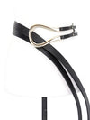 Polished Buckle Faux Leather Belt