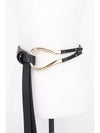 Polished Buckle Faux Leather Belt