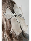 White Contrast Trim Wavy Bowknot Hair Clip