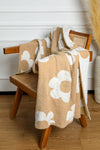 Parchment 127*152cm Floral Print Soft Throw Blanket