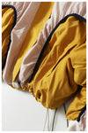 Contrast Color Drawstring Loose Casual Jacket