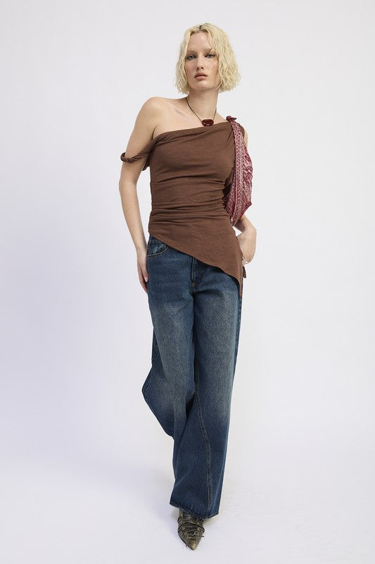 WIDE LEG DENIM PANT WITH POCKETS