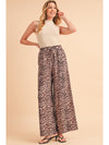 Desert Palm Boho Leopard Print Wide Leg Pants