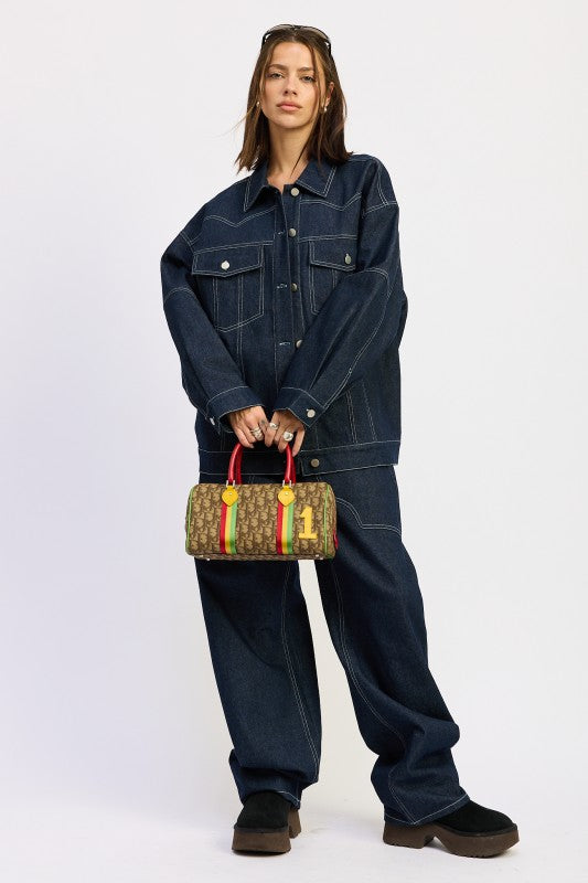 OVERSIZED TWILL BUTTON UP JACKET
