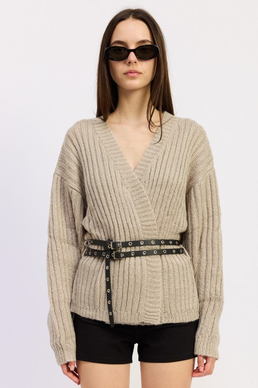 WRAPPED CARDIGAN WITH BELT