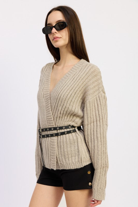 WRAPPED CARDIGAN WITH BELT