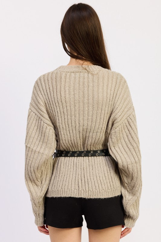 WRAPPED CARDIGAN WITH BELT
