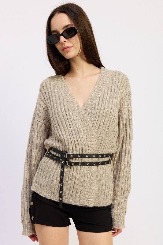 WRAPPED CARDIGAN WITH BELT