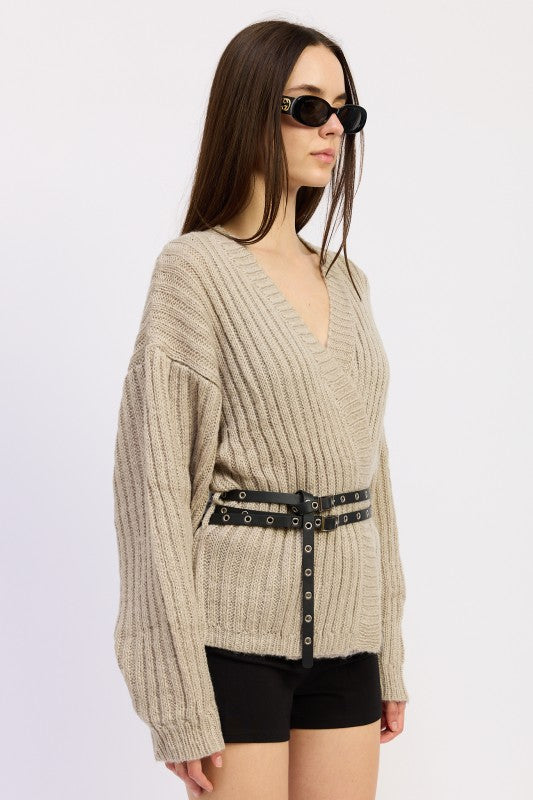 WRAPPED CARDIGAN WITH BELT