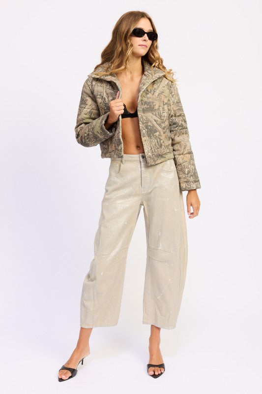 WOODLAND CAMO PUFFER JACKET