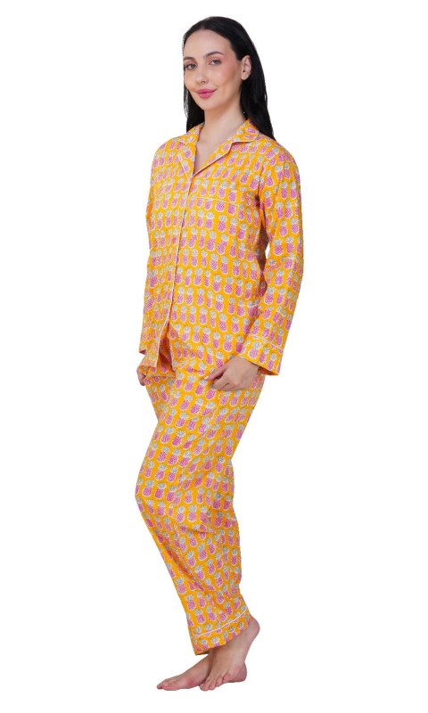 Tropical Bliss 3Piece Yellow Pink Pineapple Pajama