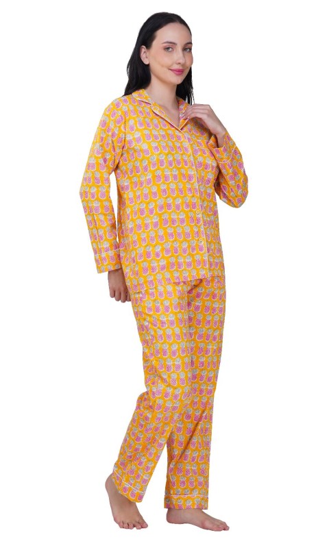 Tropical Bliss 3Piece Yellow Pink Pineapple Pajama