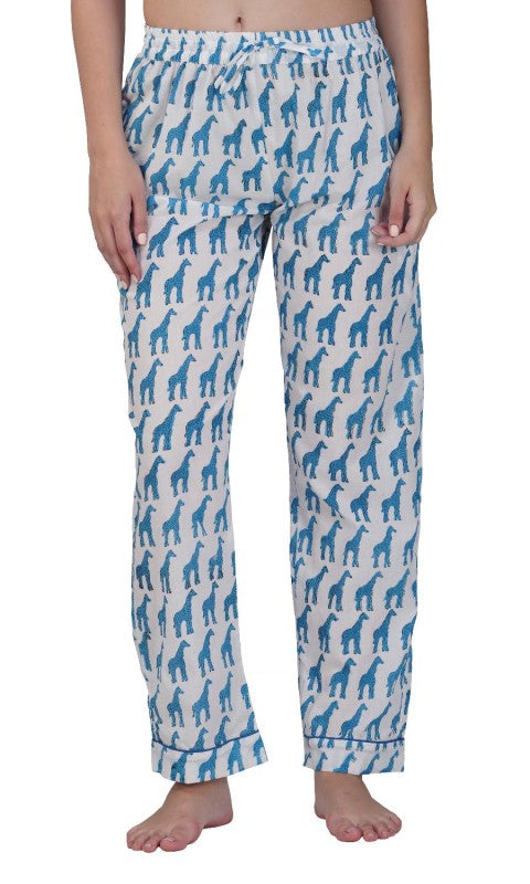 Desert Sky: 3-Piece Blue Camel Print Pajama Set
