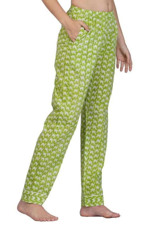 Oasis Mirage: 3-Piece Green Camel Print Pajama Set