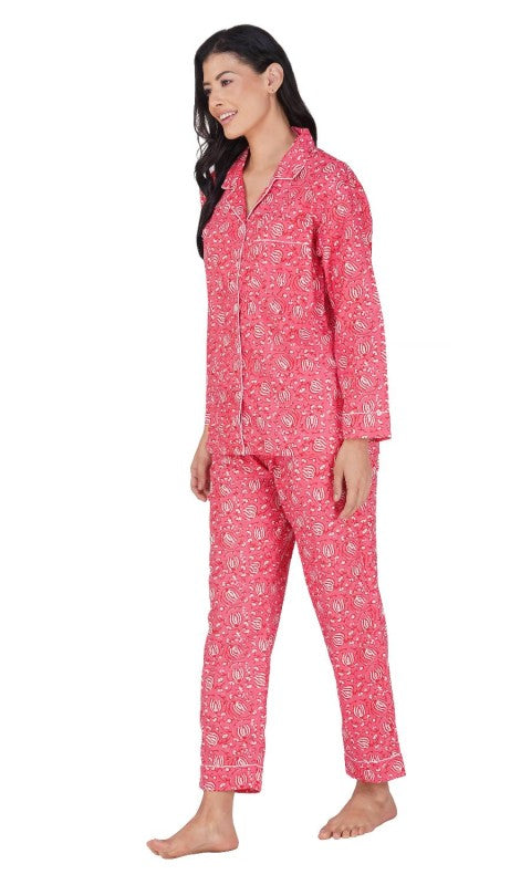 Rosy Vine Dream -3 piecePajama Set