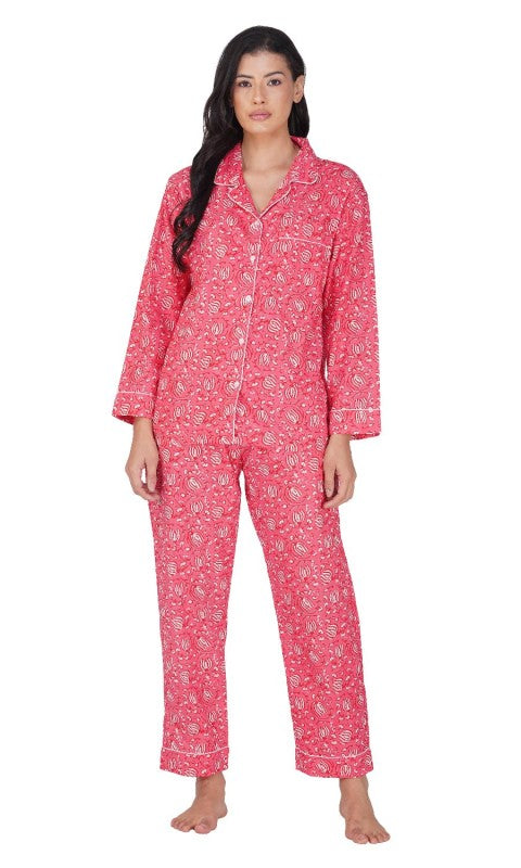 Rosy Vine Dream -3 piecePajama Set