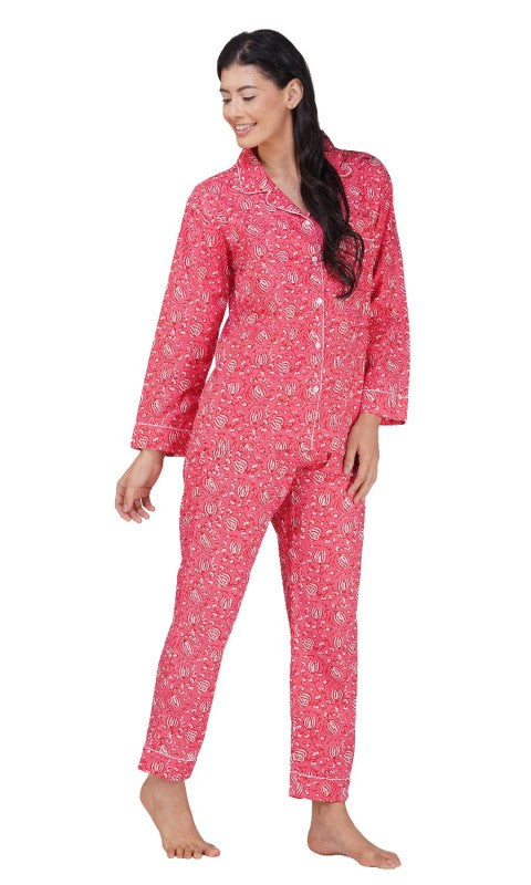 Rosy Vine Dream -3 piecePajama Set