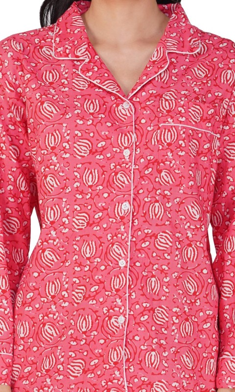 Rosy Vine Dream -3 piecePajama Set