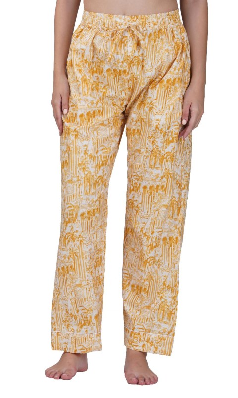Sunset Palms: 3-Piece Yellow Pajama Set