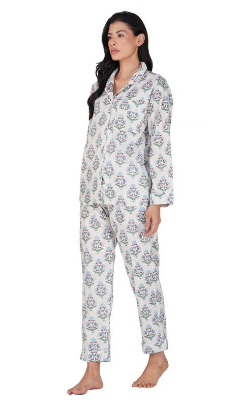 Bloom 3 Piece Women's Block Printed Pajama Set
