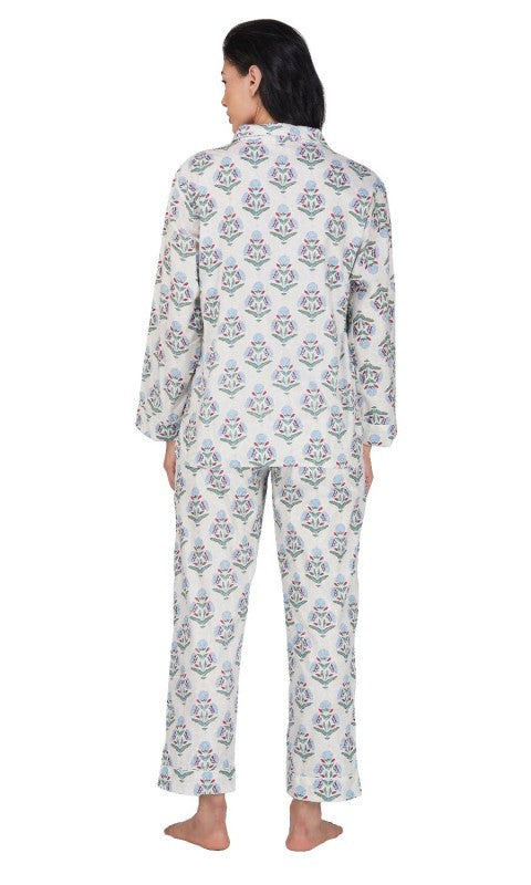 Bloom 3 Piece Women's Block Printed Pajama Set