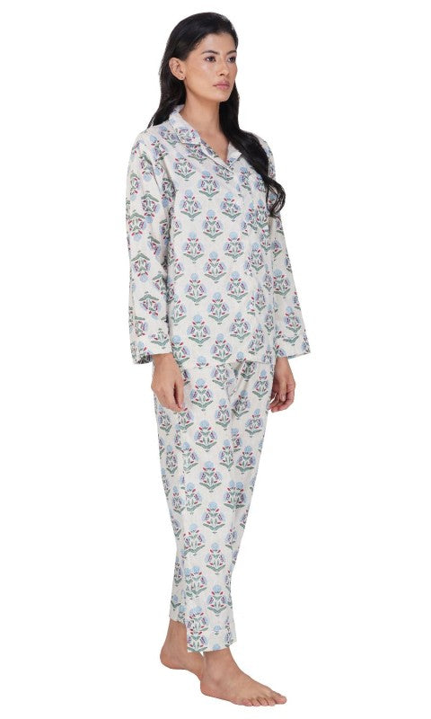 Bloom 3 Piece Women's Block Printed Pajama Set