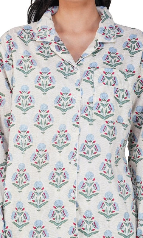 Bloom 3 Piece Women's Block Printed Pajama Set