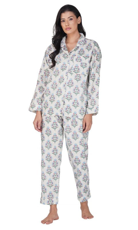 Bloom 3 Piece Women's Block Printed Pajama Set