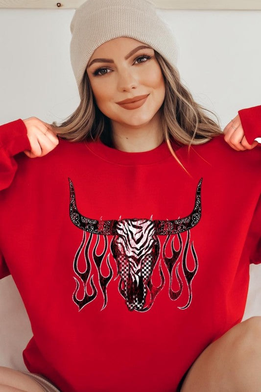 Western Bullskull Graphic Sweatshirt