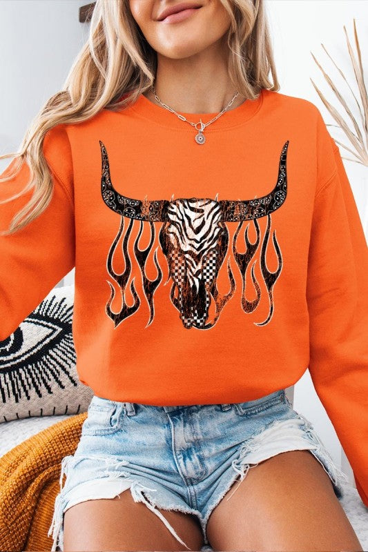 Western Bullskull Graphic Sweatshirt