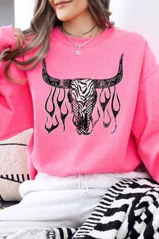 Western Bullskull Graphic Sweatshirt