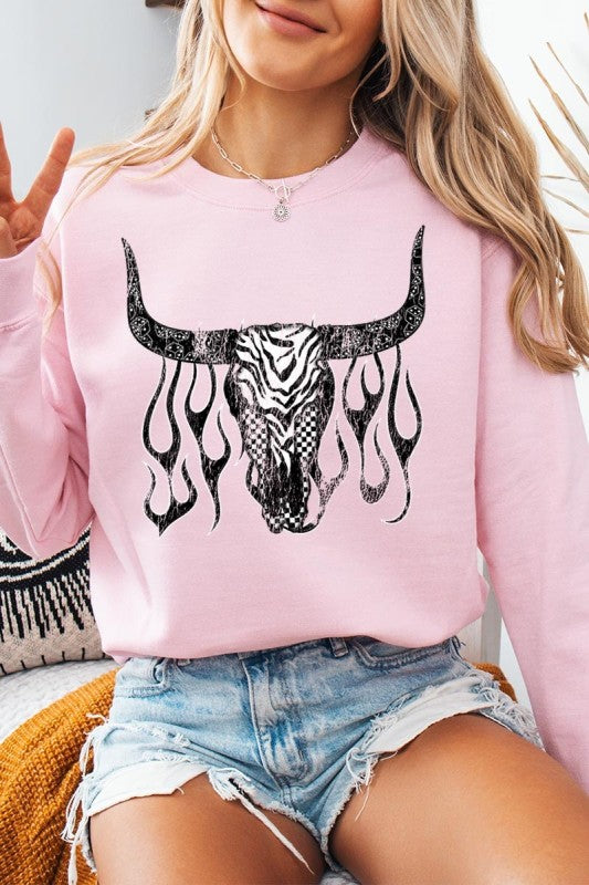 Western Bullskull Graphic Sweatshirt