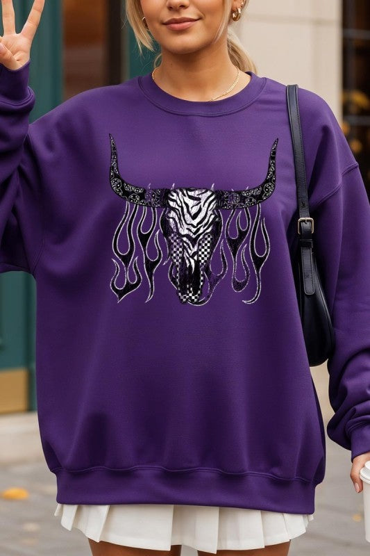 Western Bullskull Graphic Sweatshirt