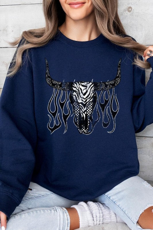 Western Bullskull Graphic Sweatshirt