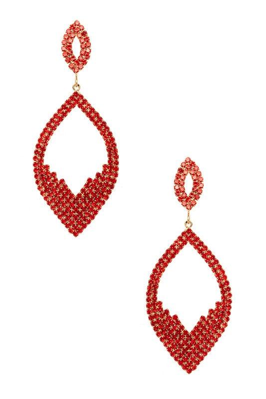 Rhinestone Holiday Chandelier Earrings