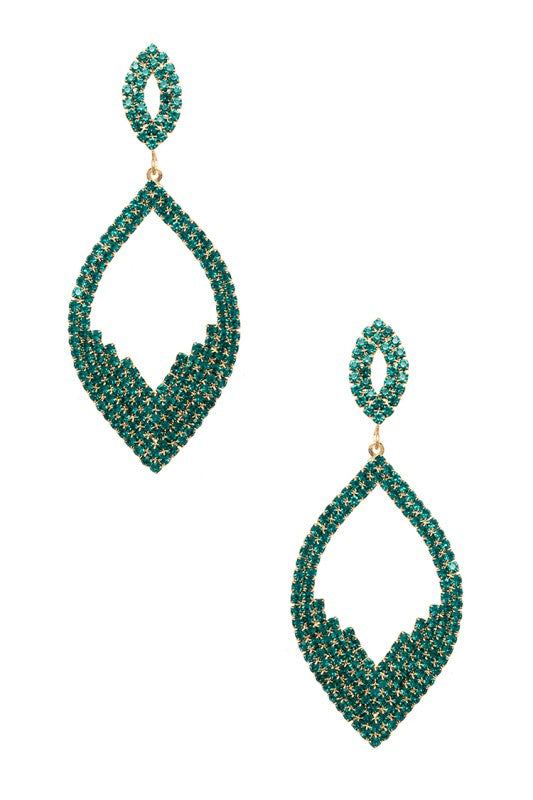 Rhinestone Holiday Chandelier Earrings